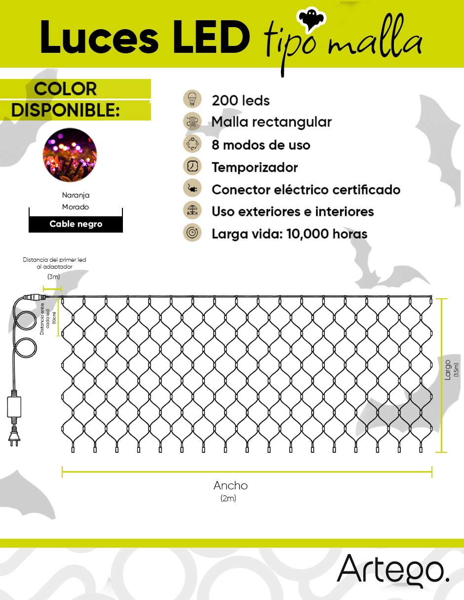 Serie luces LED de Halloween Voodoo Cascada con 200 focos 6