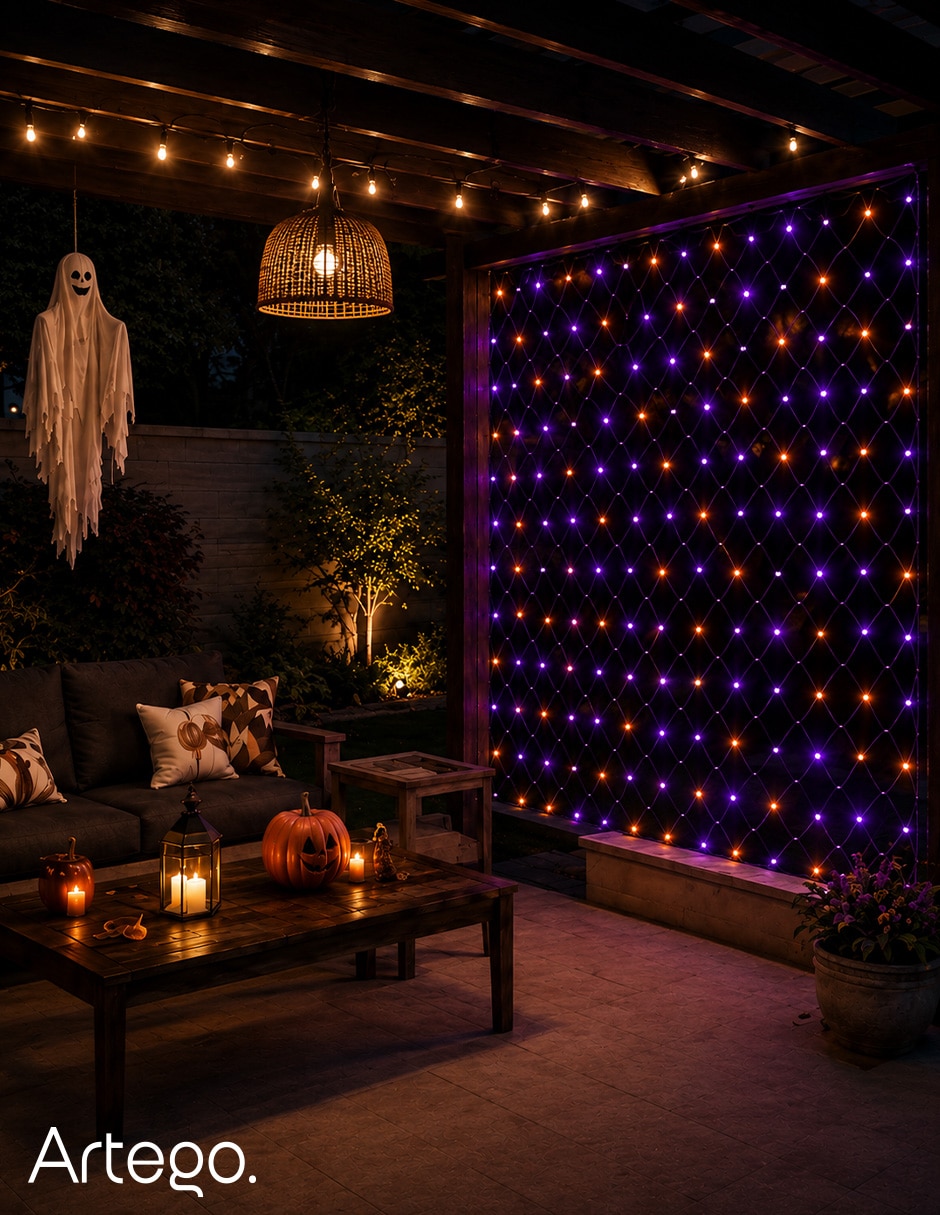 Serie luces LED de Halloween Voodoo Cascada con 200 focos