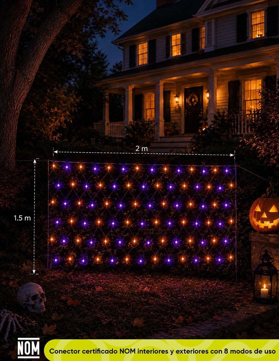 Serie luces LED de Halloween Voodoo Cascada con 200 focos