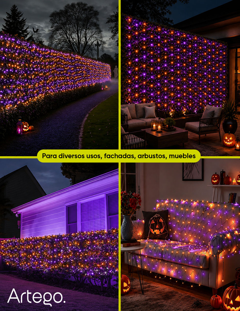 Serie luces LED de Halloween Voodoo Cascada con 200 focos