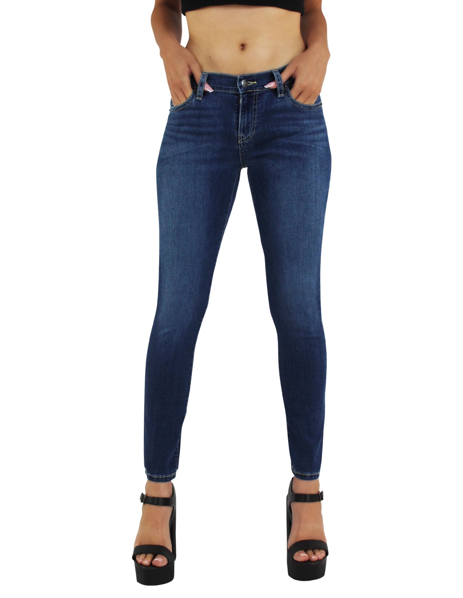 Jeans skinny media para mujer