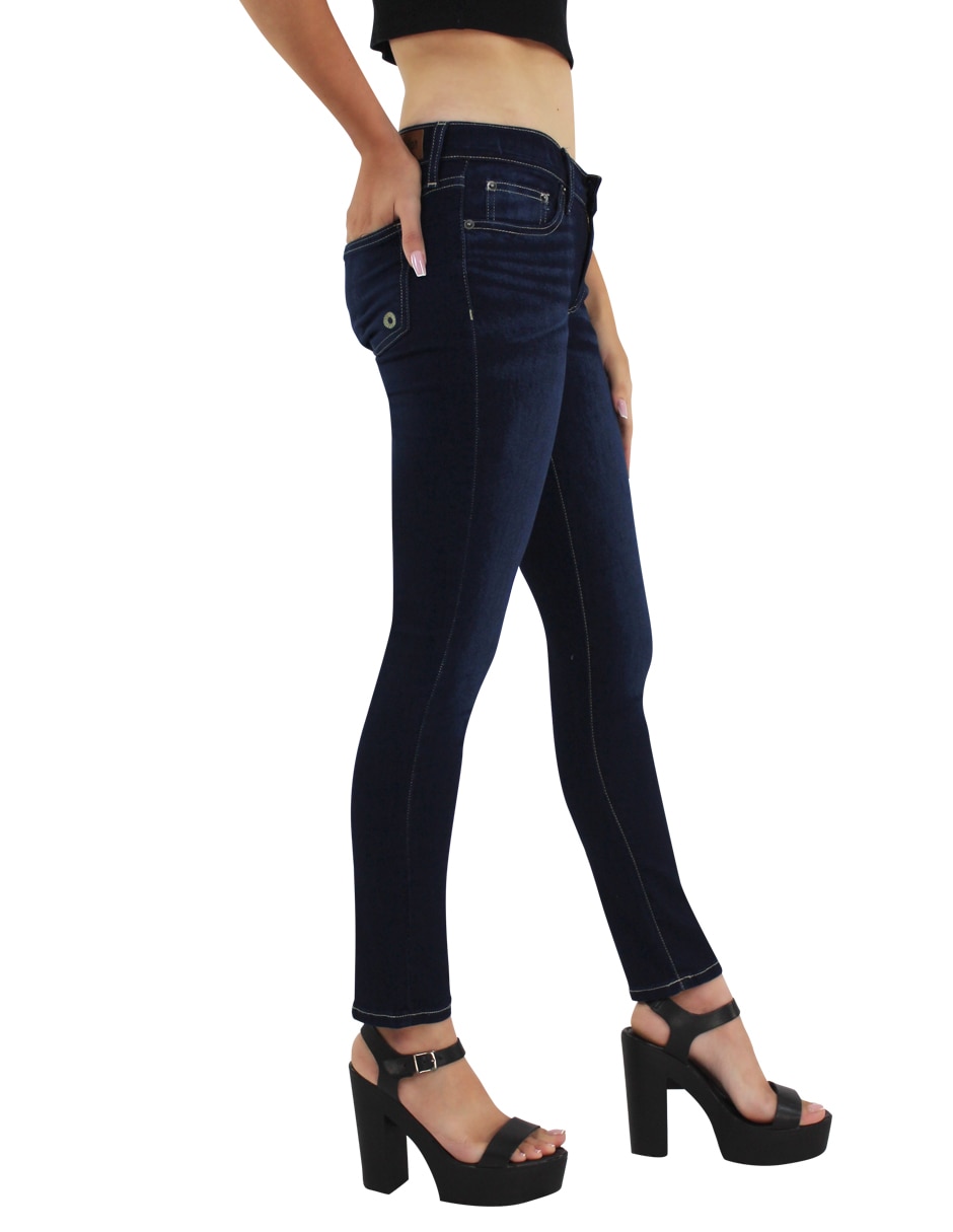 Jeans skinny media cintura para mujer 5