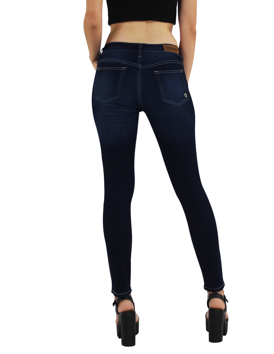 Jeans skinny media cintura para mujer 4