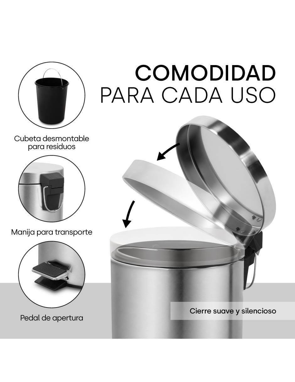 Bote de basura de acero inoxidable 5