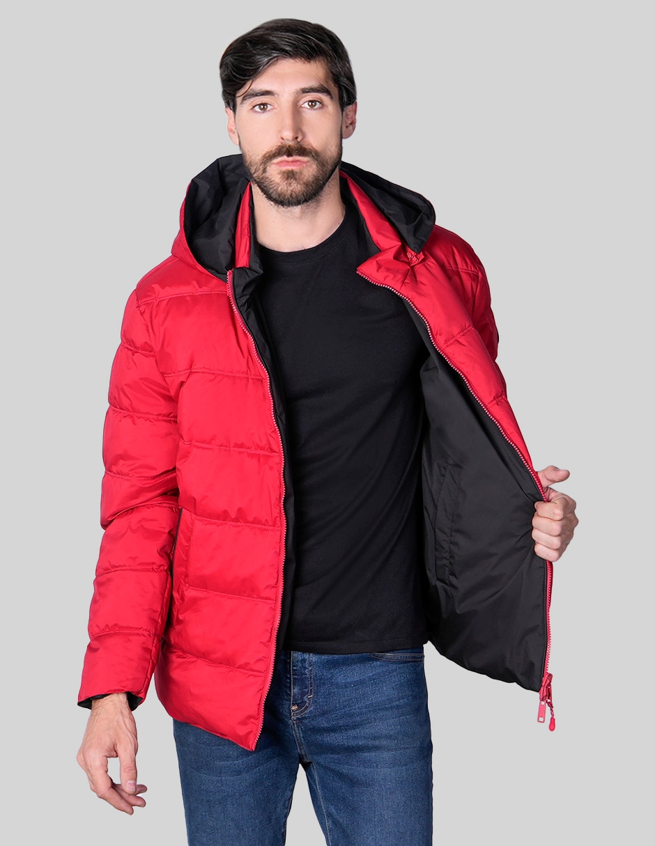 Chamarra rompevientos reversible con capucha y bolsa para hombre 5