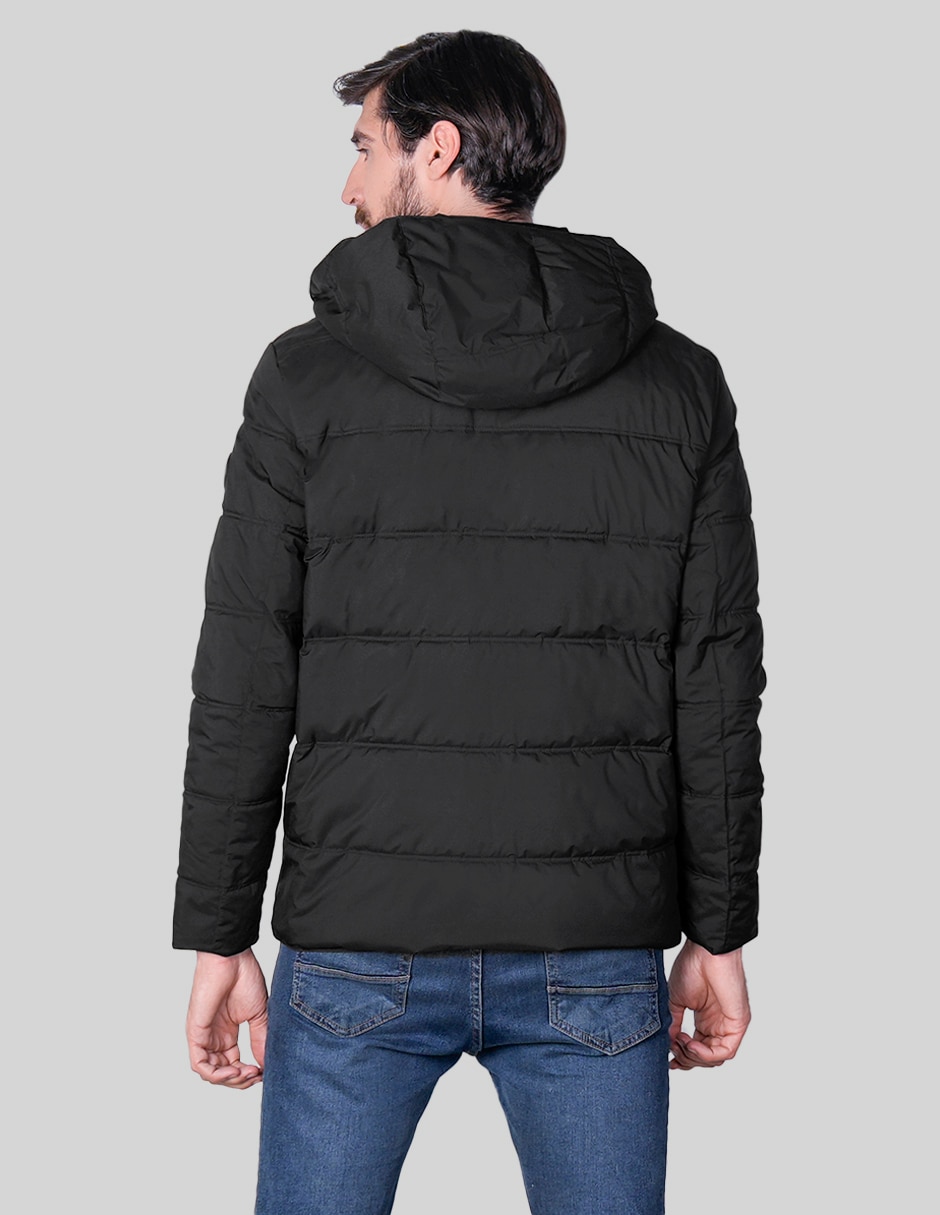 Chamarra rompevientos REVERSIBLE capucha y bolsa para hombre 2