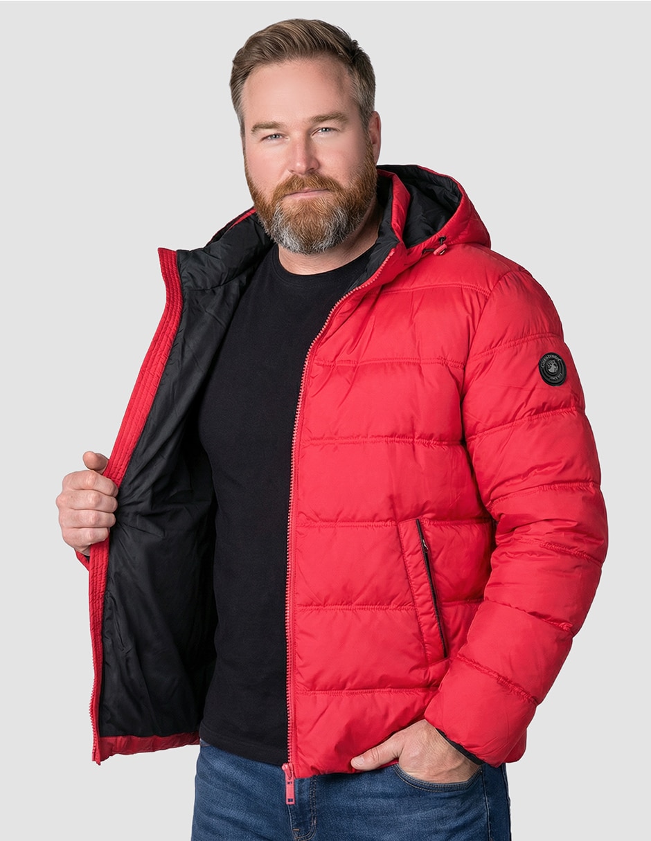 Chamarra rompevientos reversible con capucha y bolsa para hombre 4