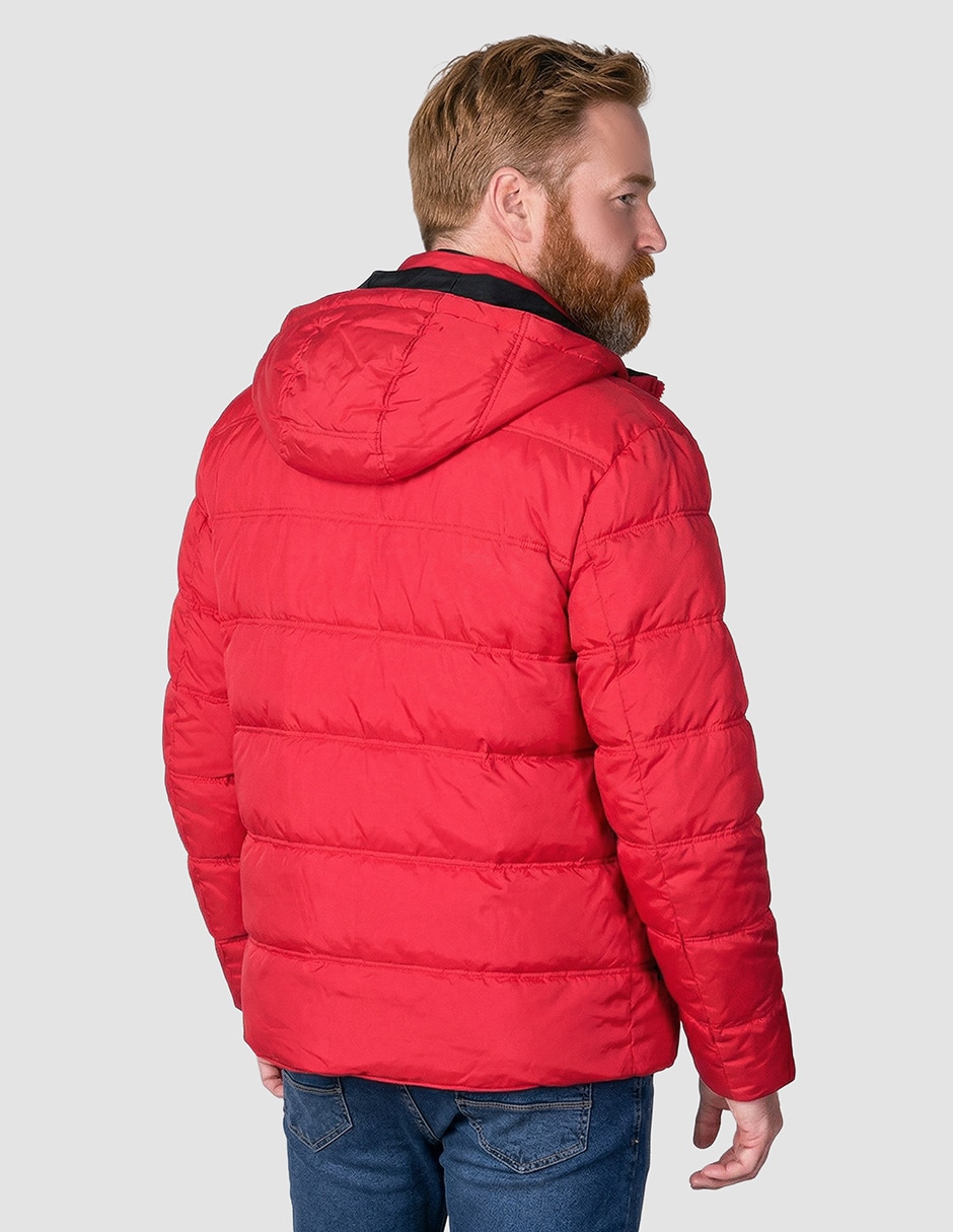 Chamarra rompevientos reversible con capucha y bolsa para hombre 3
