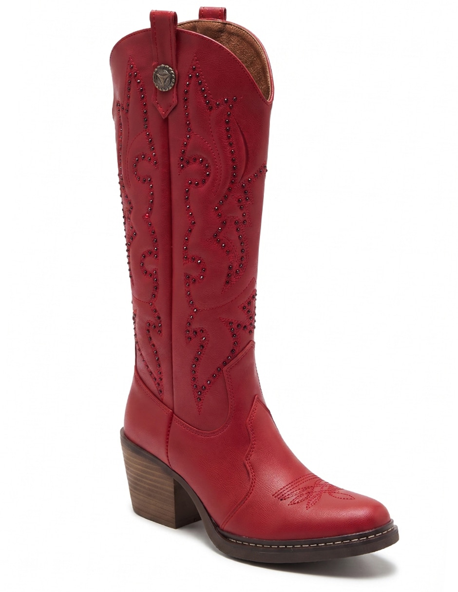 Bota cowboy rodilla botas western cowboy para mujer 8
