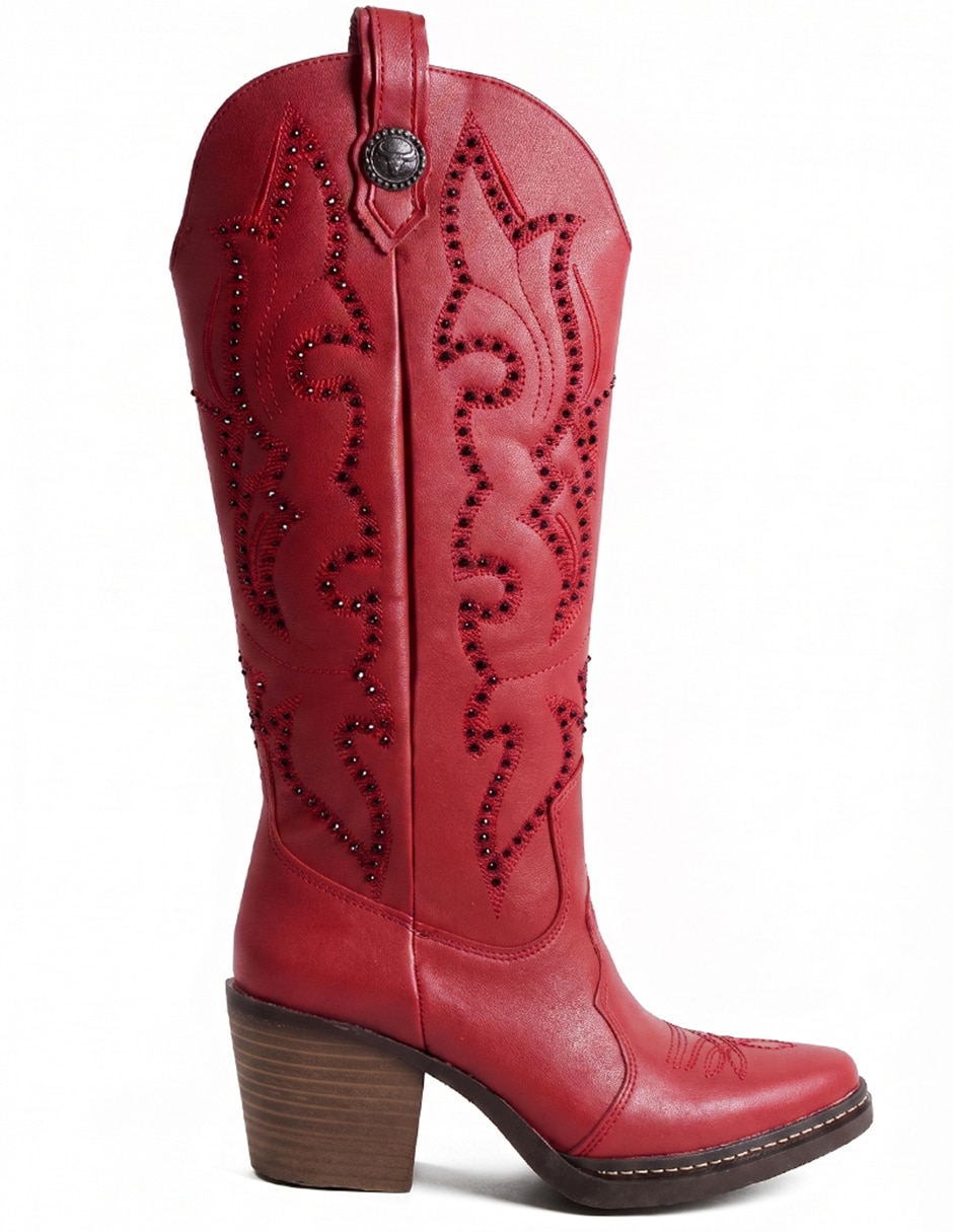Bota cowboy rodilla botas western cowboy para mujer 4