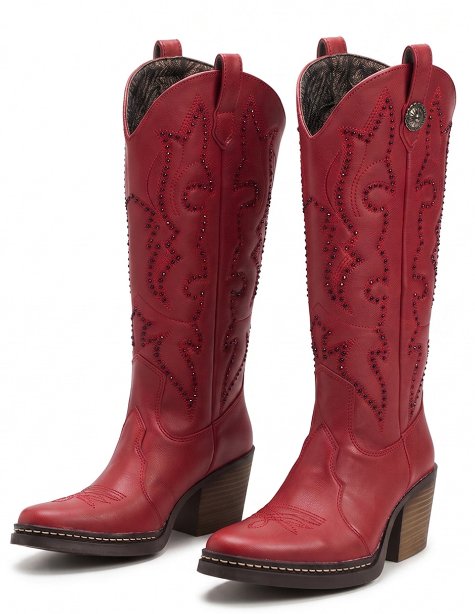 Bota cowboy rodilla botas western cowboy para mujer 6
