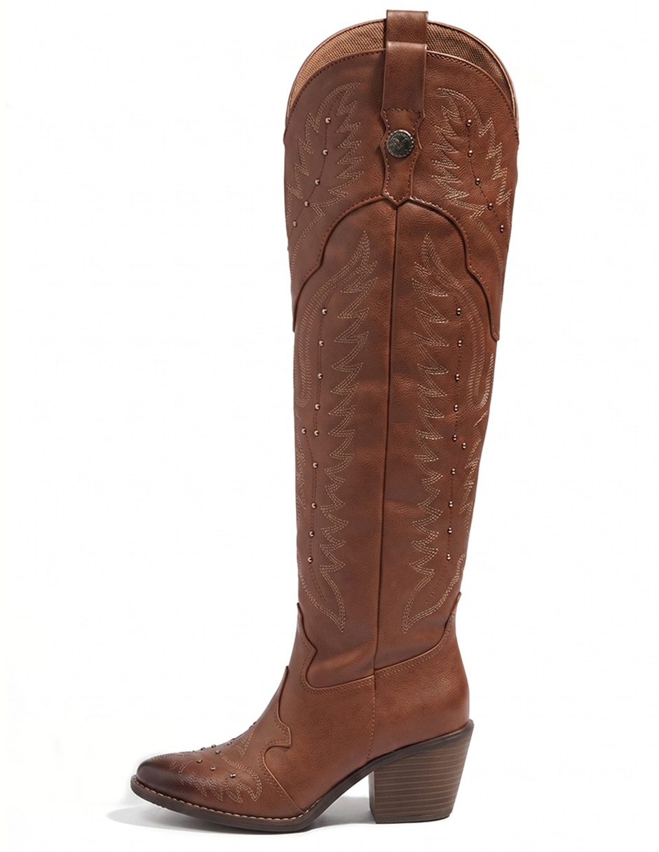Bota cowboy arriba de la rodilla western cowboy para mujer
