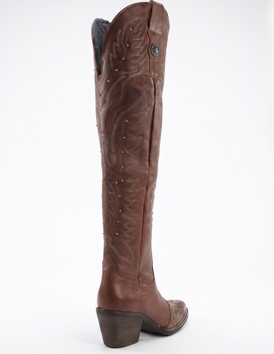 Bota cowboy arriba de la rodilla western cowboy para mujer 11