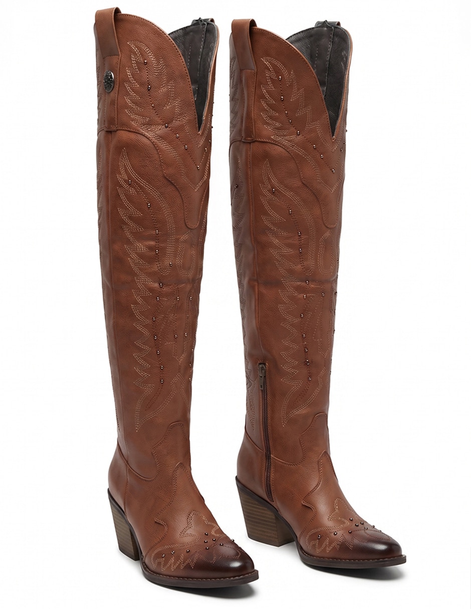 Bota cowboy arriba de la rodilla western cowboy para mujer 8