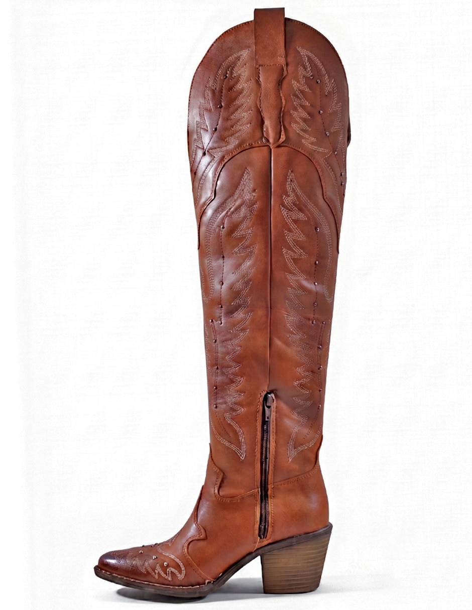 Bota cowboy arriba de la rodilla western cowboy para mujer 10