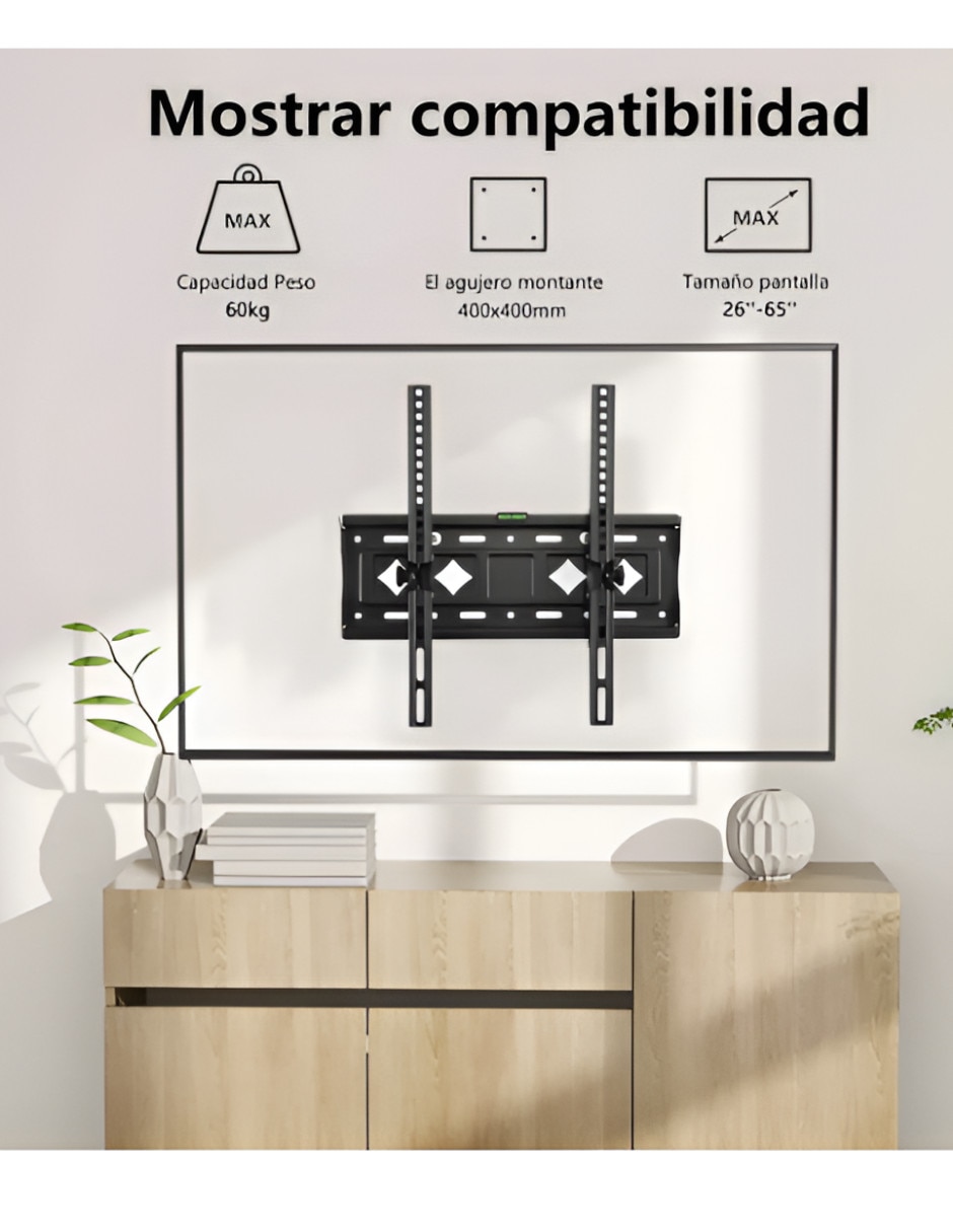 Soporte de pared para pantalla Inclinable 26 - 65 pulgadas