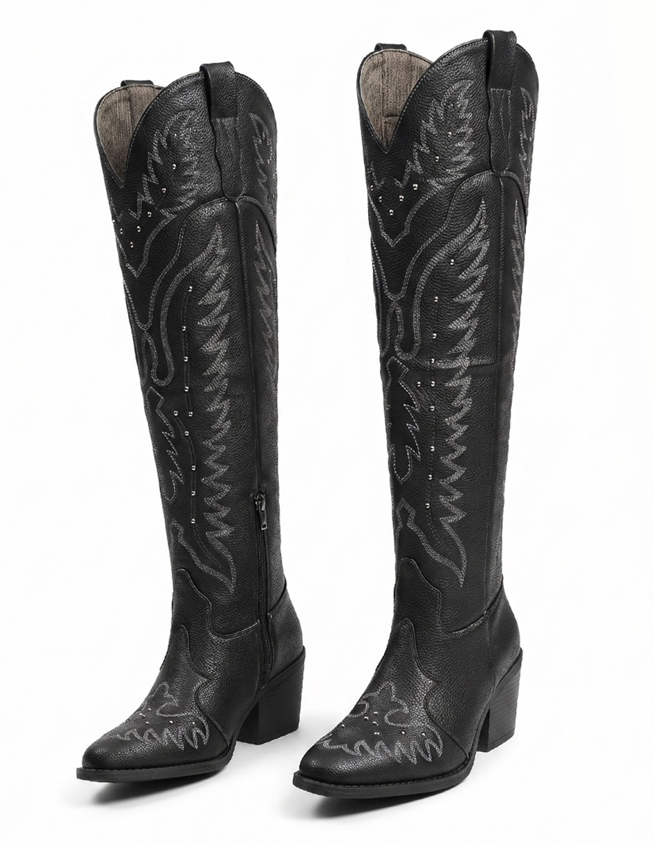 Bota cowboy arriba de la rodilla western cowboy para mujer 10