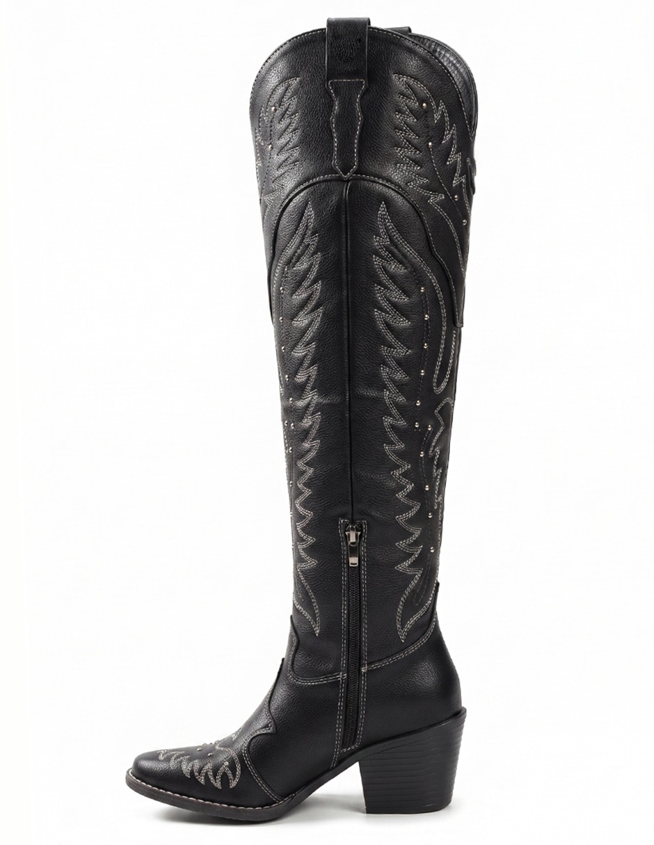 Bota cowboy arriba de la rodilla western cowboy para mujer 4