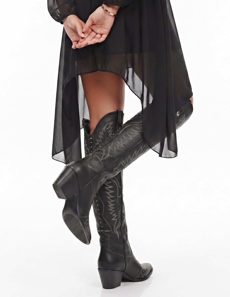 Bota cowboy arriba de la rodilla western cowboy para mujer 9