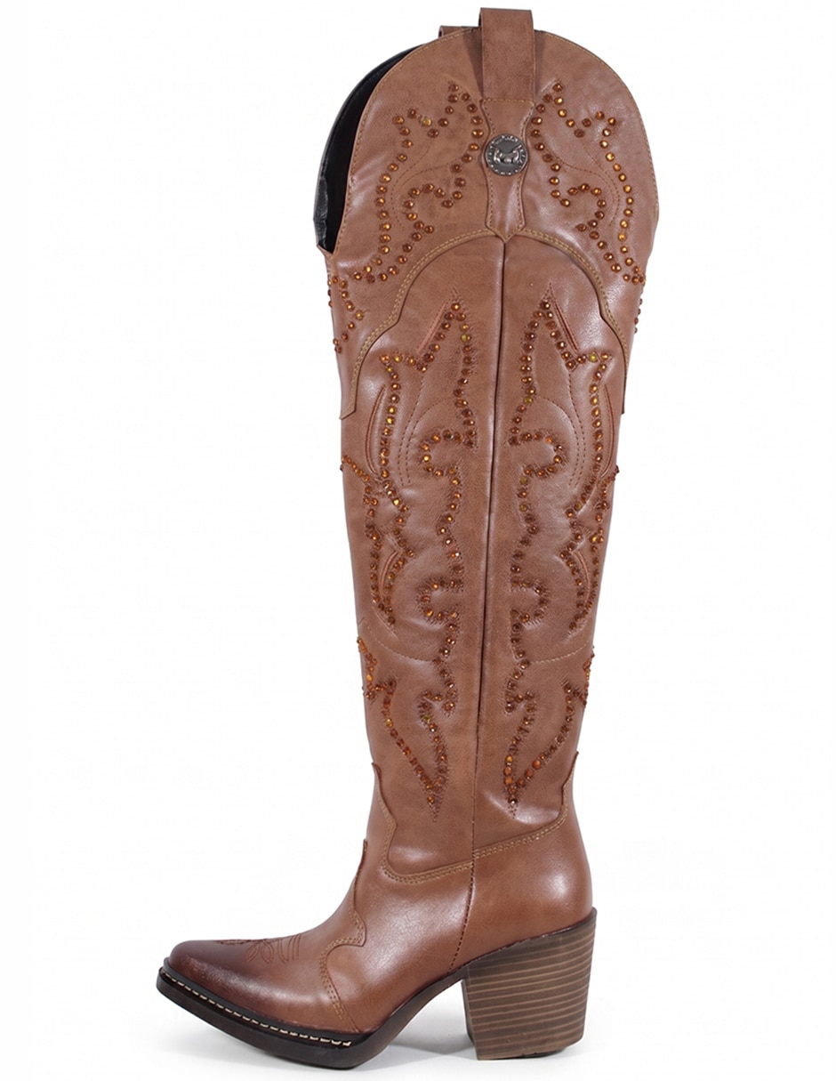 Bota cowboy arriba de la rodilla western cowboy para mujer