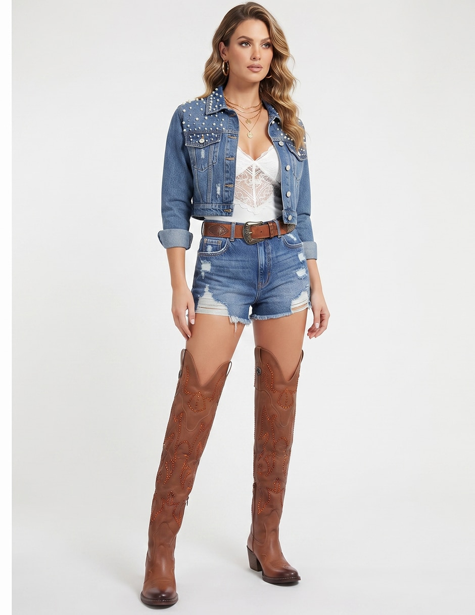 Bota cowboy arriba de la rodilla western cowboy para mujer 2