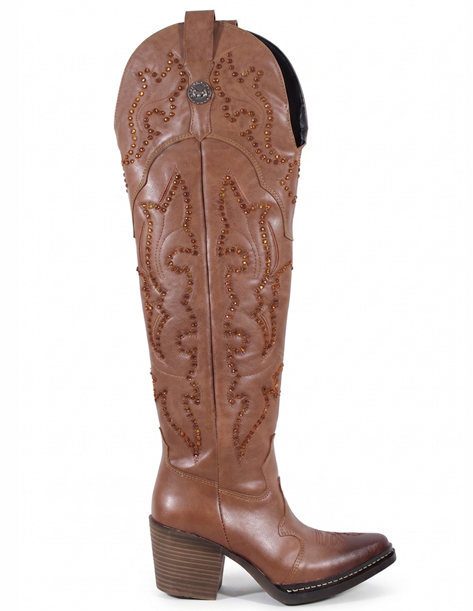 Bota cowboy arriba de la rodilla western cowboy para mujer 8