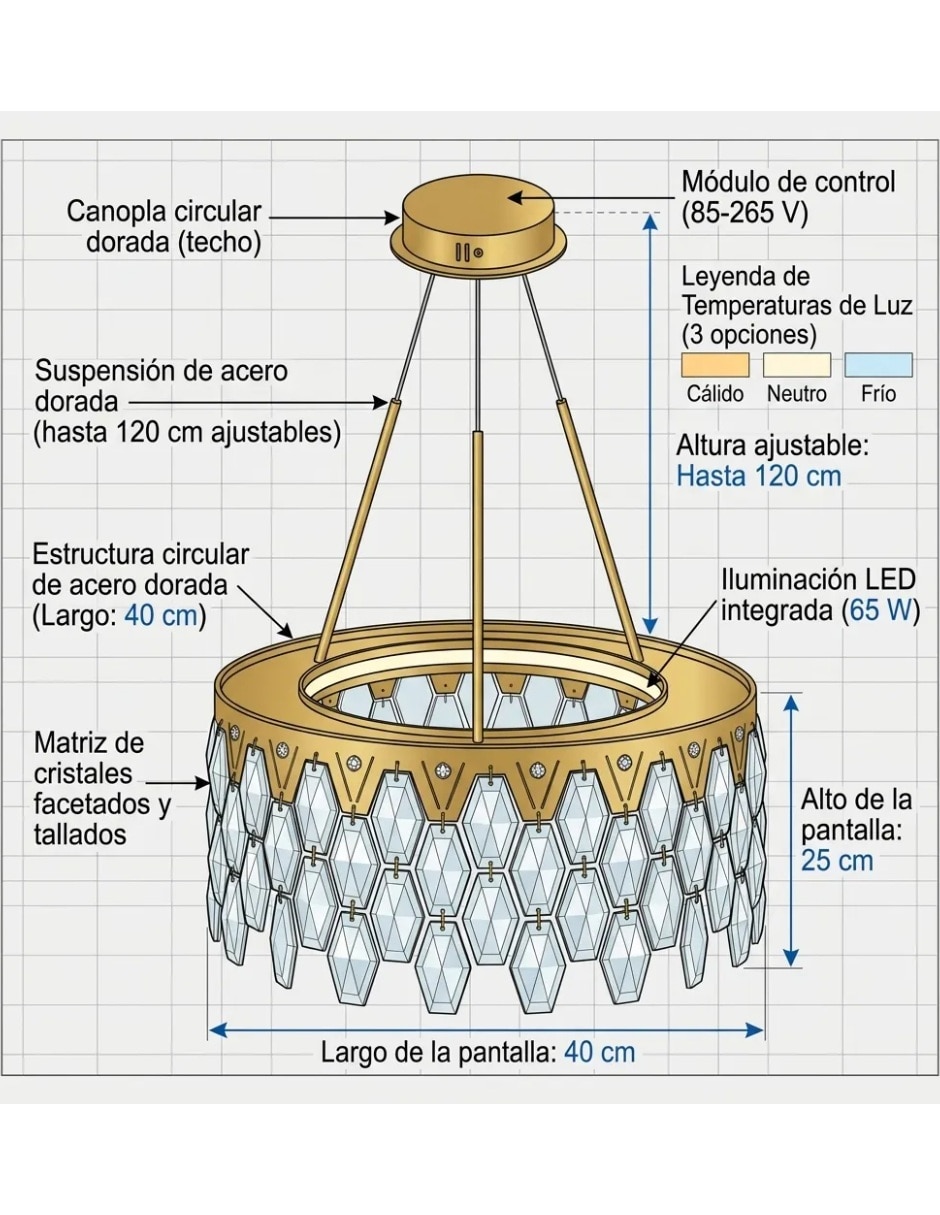 Lampara colgante LED redflak 8
