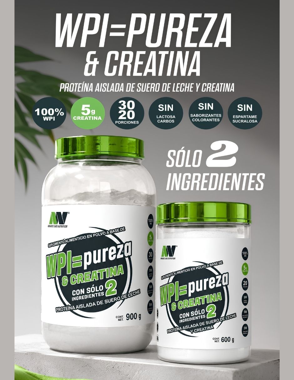 WPI Pureza y Creatina con proteína de suero de leche aislado 4