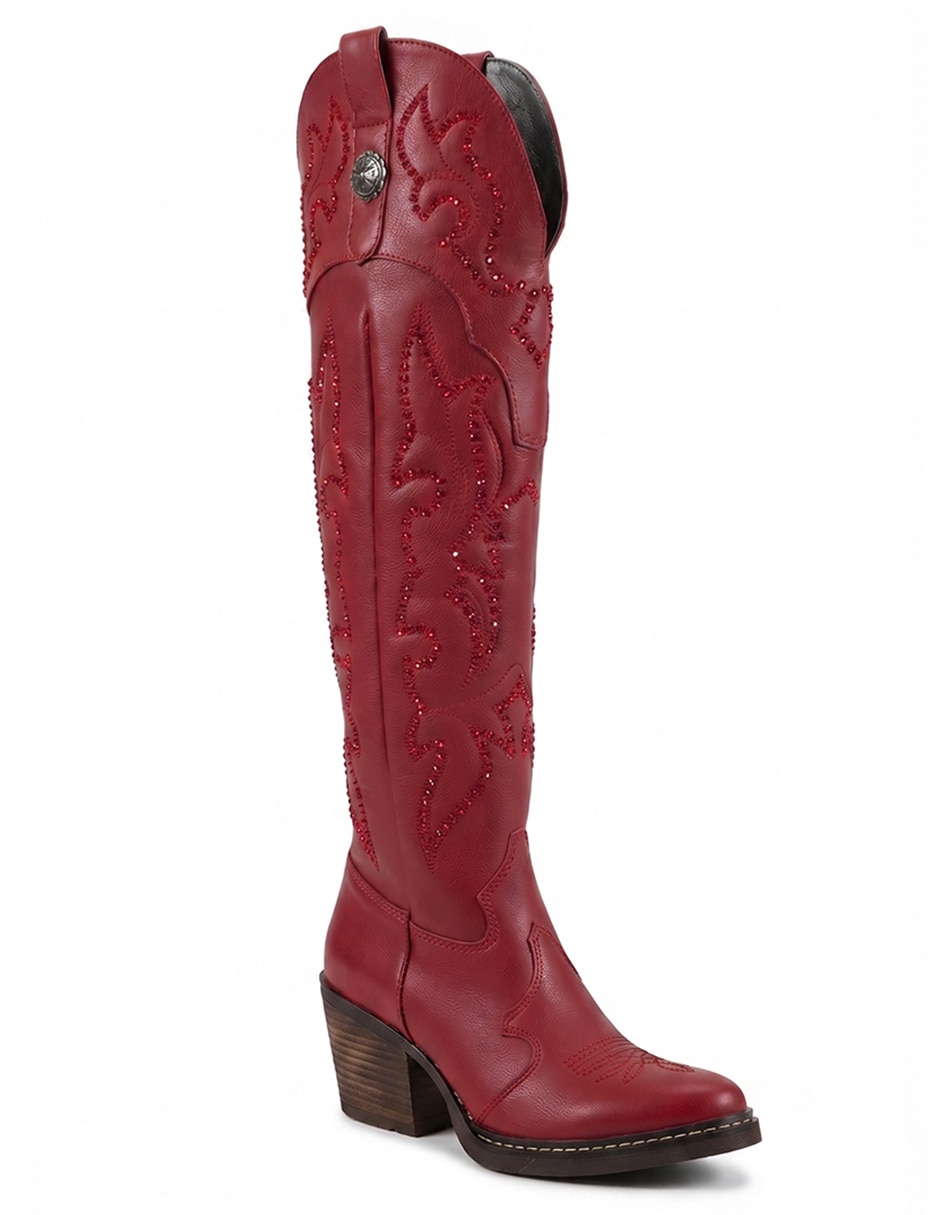 Bota cowboy arriba de la rodilla western cowboy para mujer 4