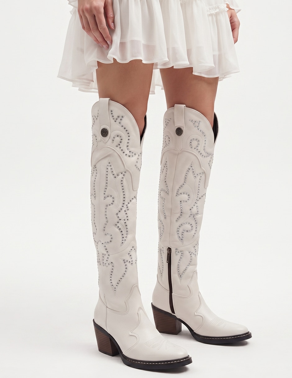 Bota cowboy arriba de la rodilla western cowboy para mujer 7