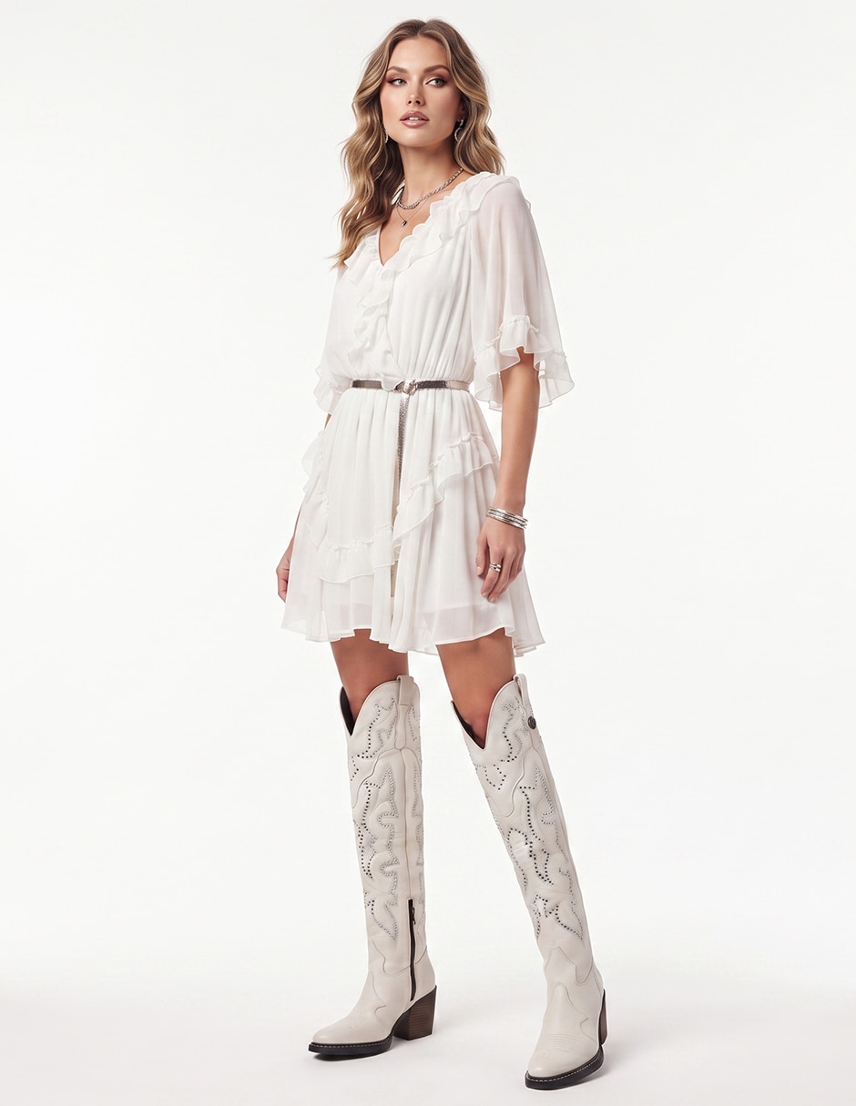 Bota cowboy arriba de la rodilla western cowboy para mujer 3