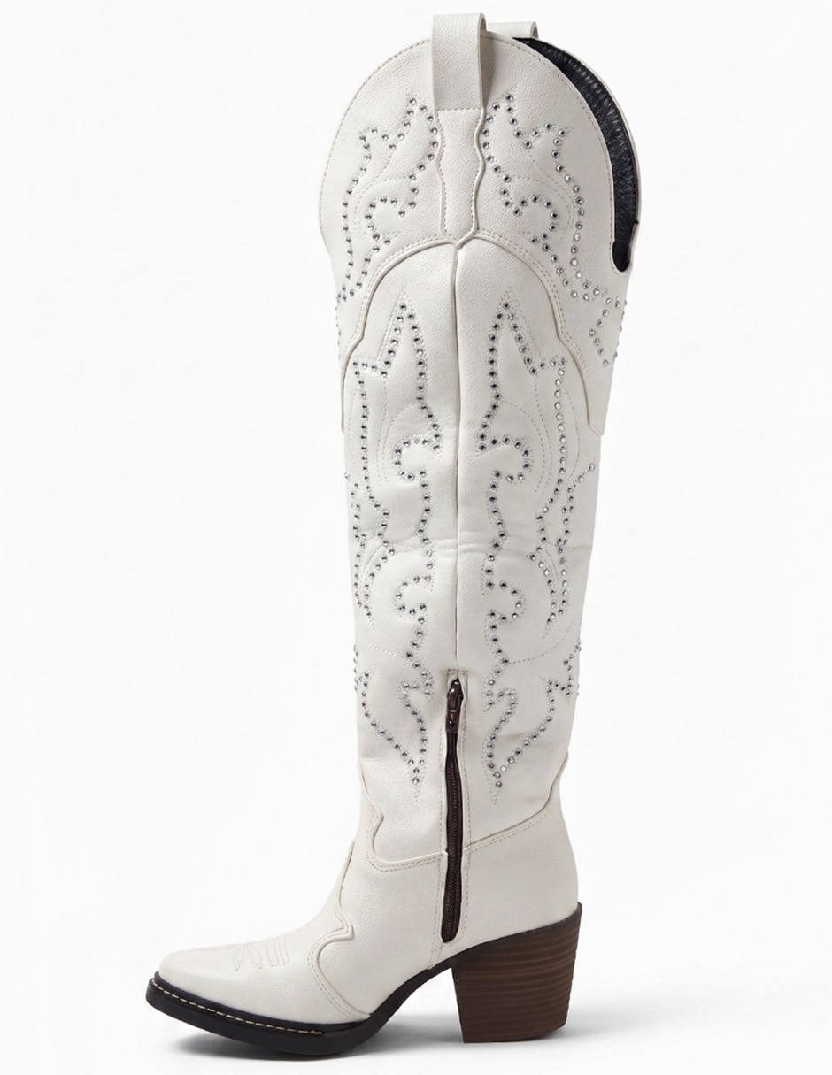 Bota cowboy arriba de la rodilla western cowboy para mujer 4