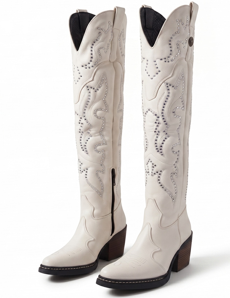 Bota cowboy arriba de la rodilla western cowboy para mujer 6