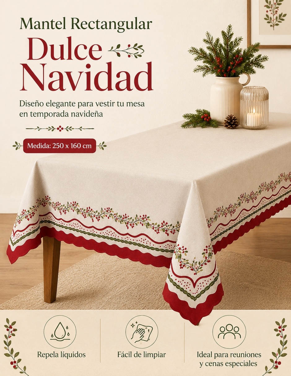 Mantel rectangular navidad 2