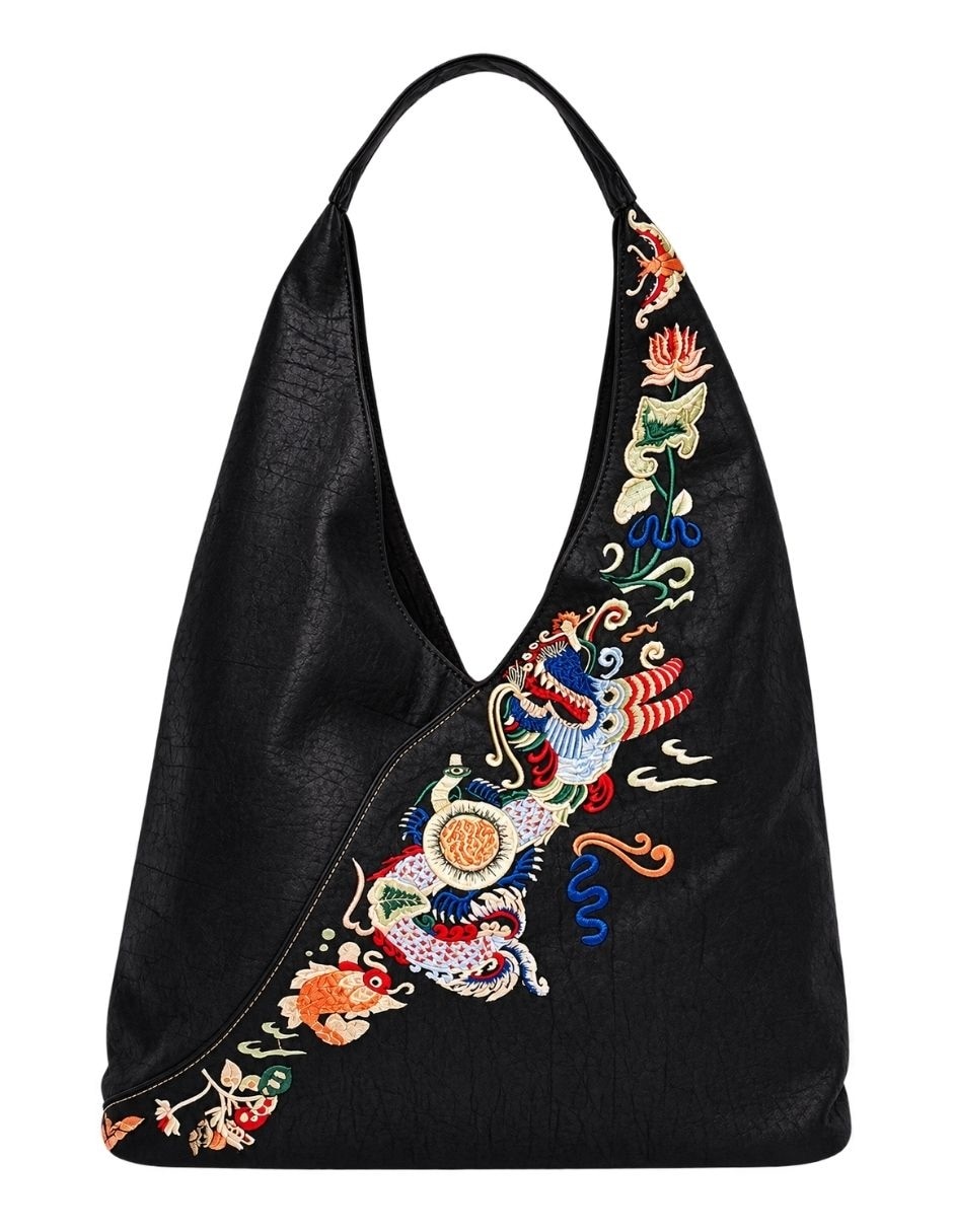 Bolsa shoulder Ryū de seda para mujer