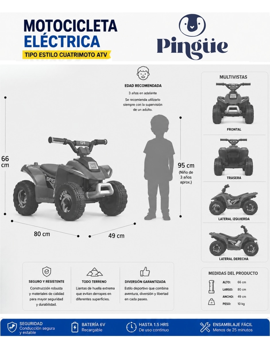 Moto montable con control remoto recargable unisex 8