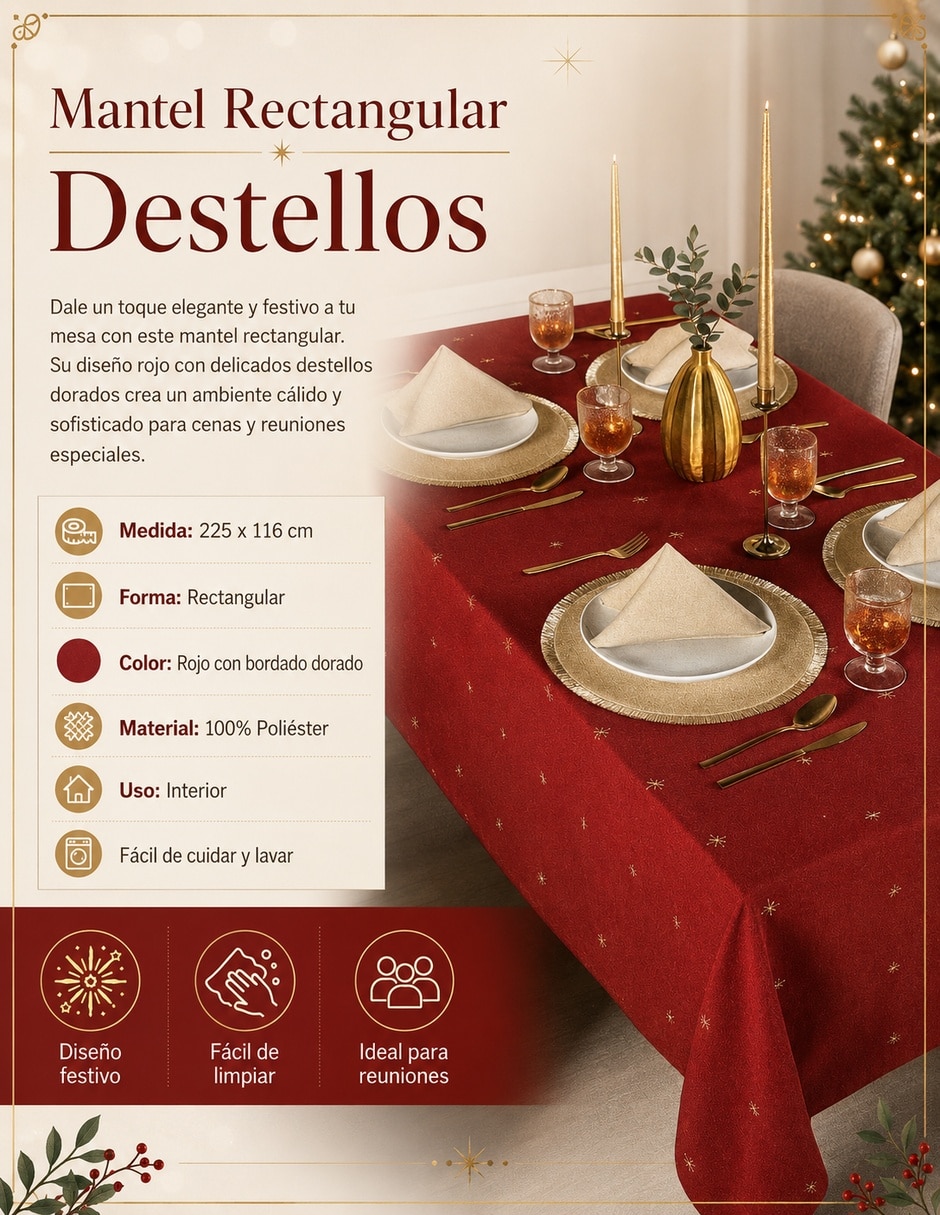 Mantel rectangular navidad 3