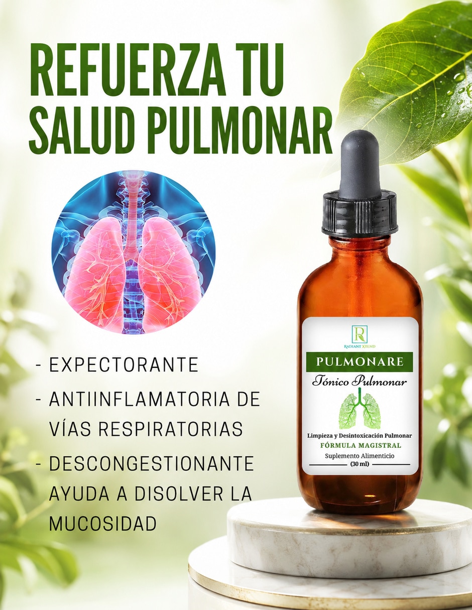Pulmonare tónico pulmonar formula magistral con 20 billones de probióticos sabor clásico de 30 ml 2