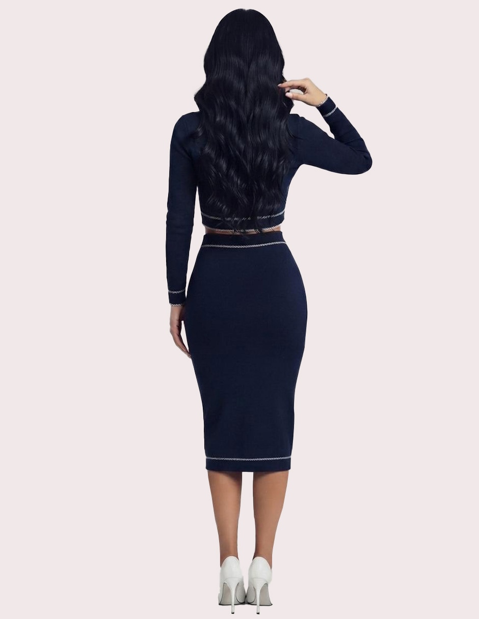 Conjunto business casual tejido de algodón para mujer 4