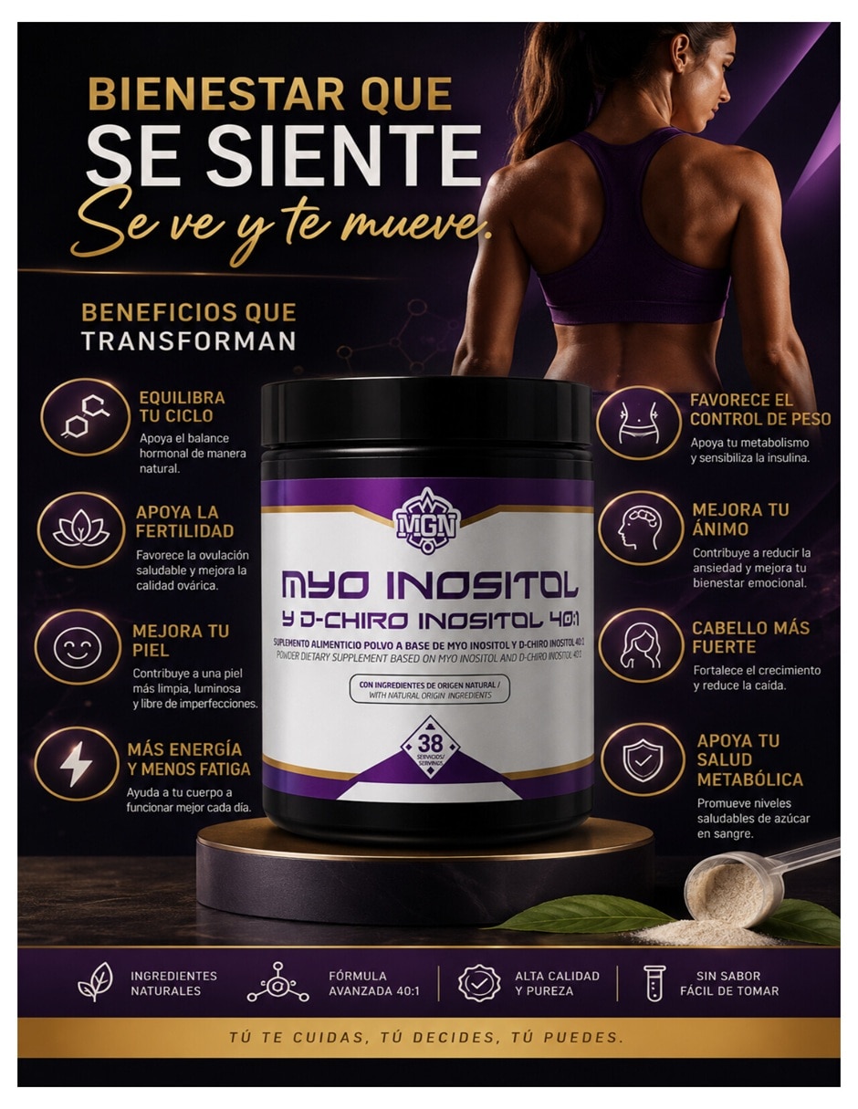 Myo & D-Chiro Inositol en polvo Mezcla 40:1 con de 220 g