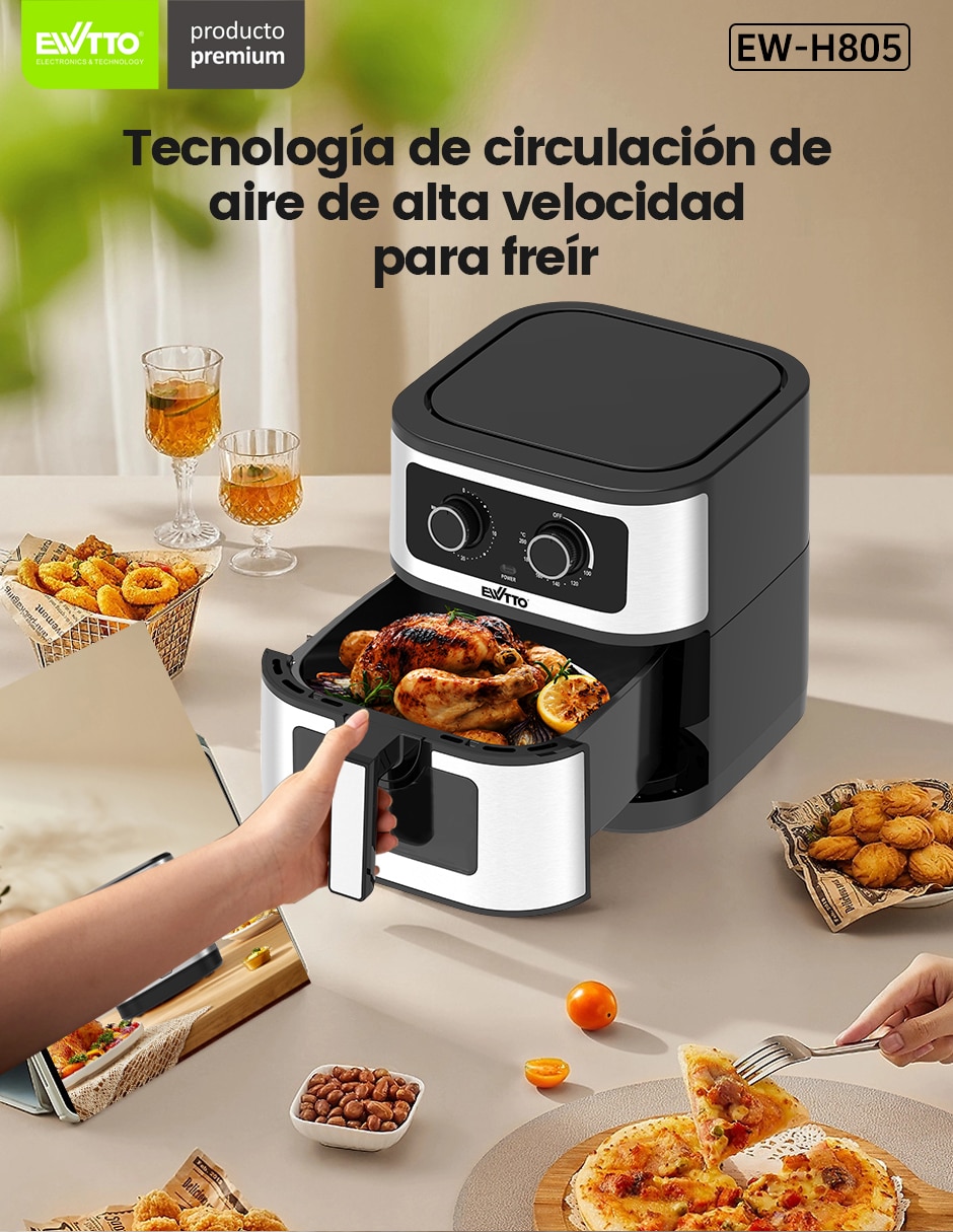 Freidora de aire con Compartimento único 6.6 L Ew-H805 5