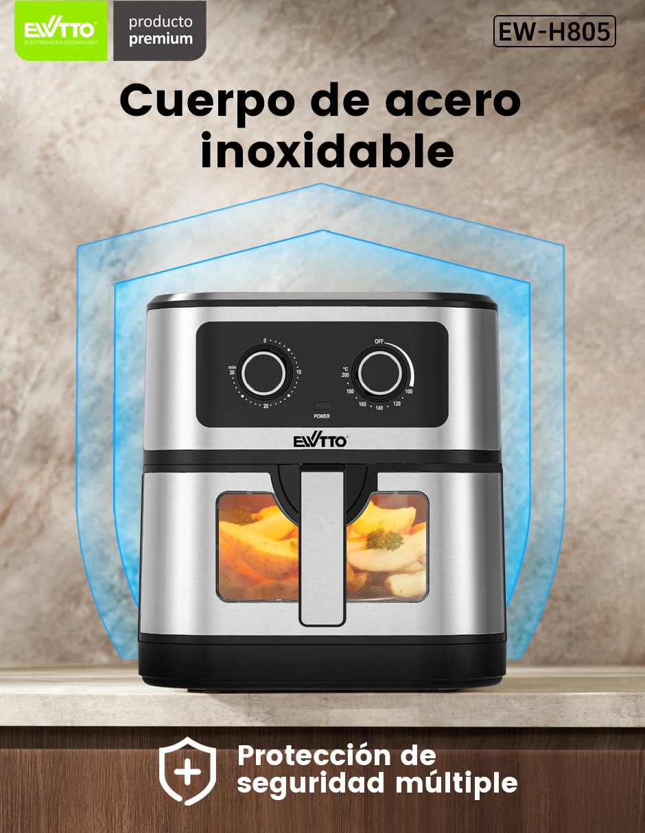 Freidora de aire con Compartimento único 6.6 L Ew-H805
