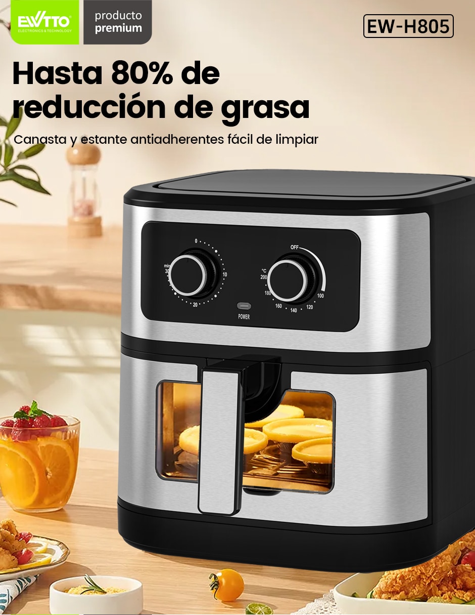 Freidora de aire con Compartimento único 6.6 L Ew-H805