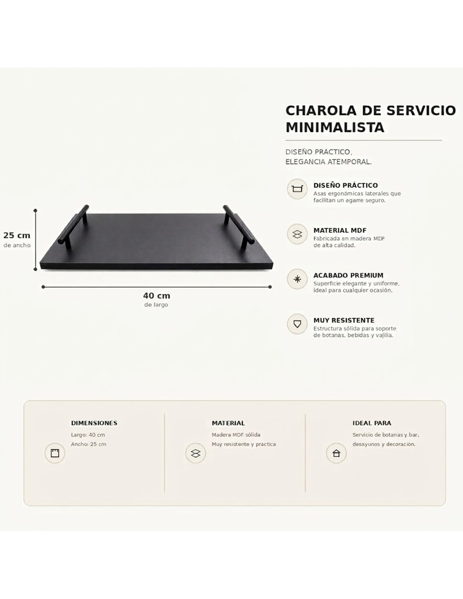 Bandeja de servicio de mdf 4