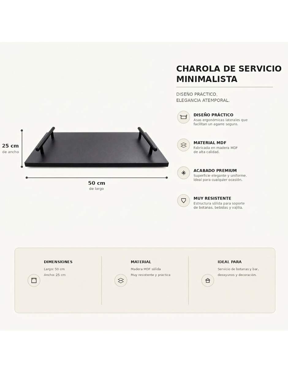 Bandeja de servicio de mdf 4