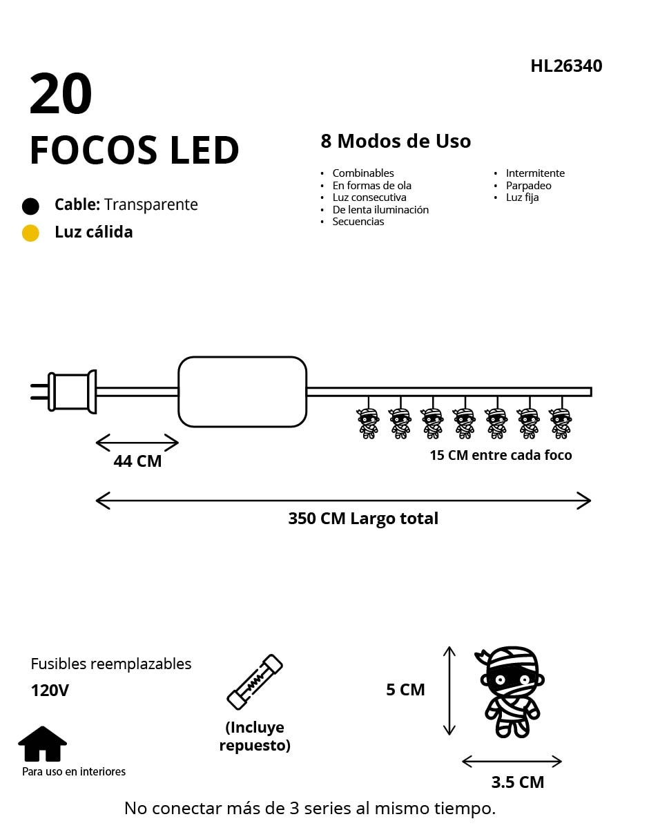 Serie led led decoración hl-26340 con 20 focos 4