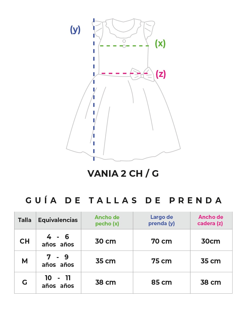 Vestido vania 2 sin manga para niña 6