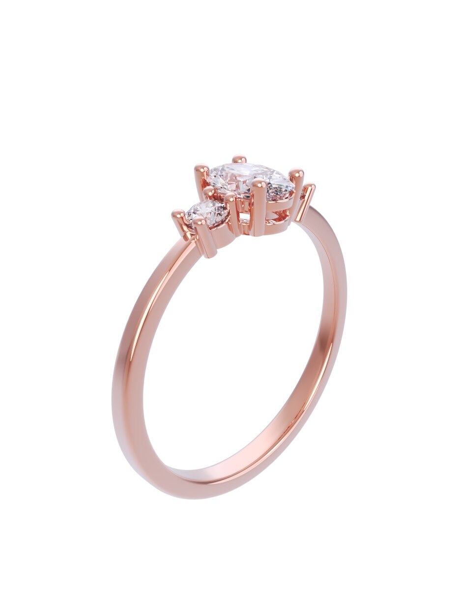 Anillo de compromiso de oro 14 k Eternidad 2026 3