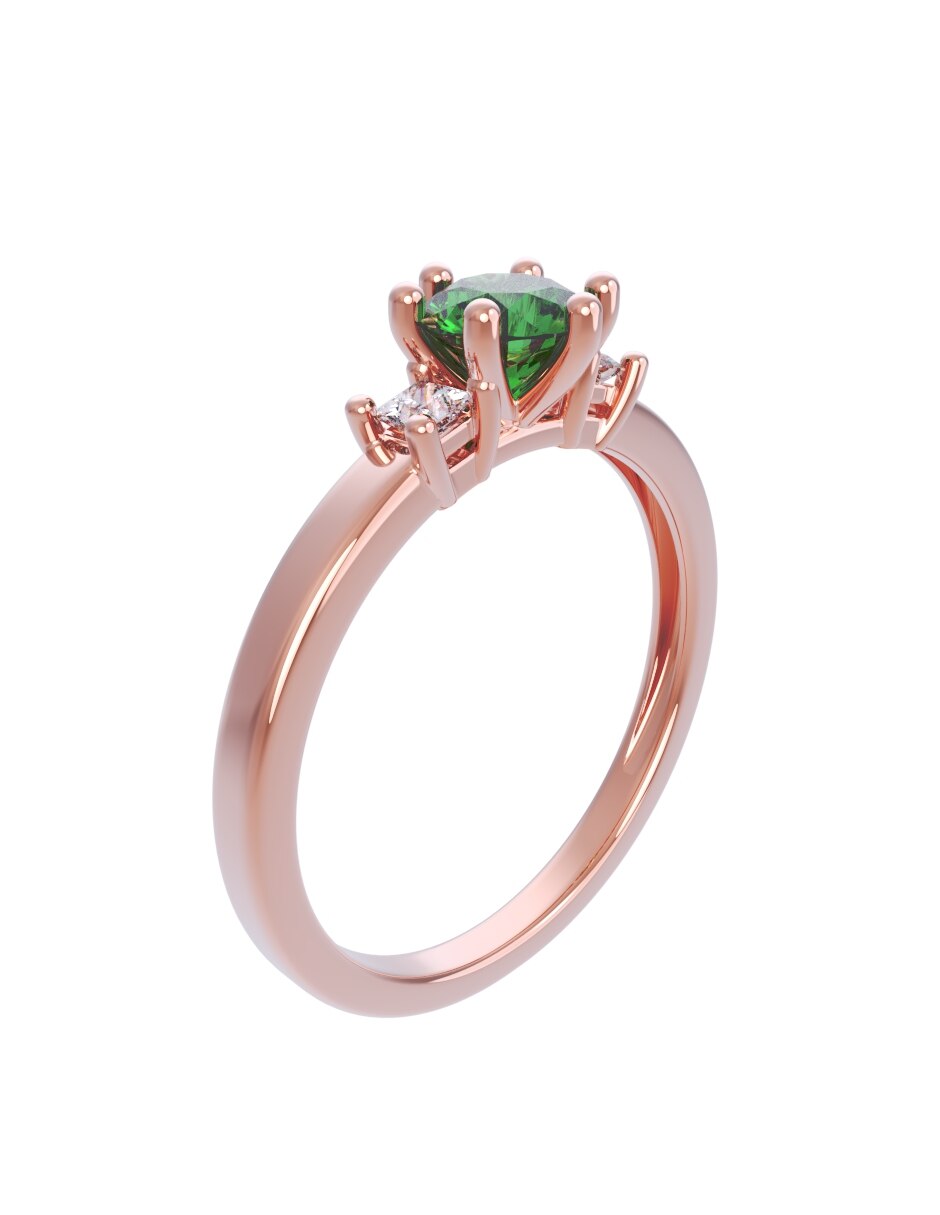 Anillo de compromiso de oro 14 k Eternidad 2026 3