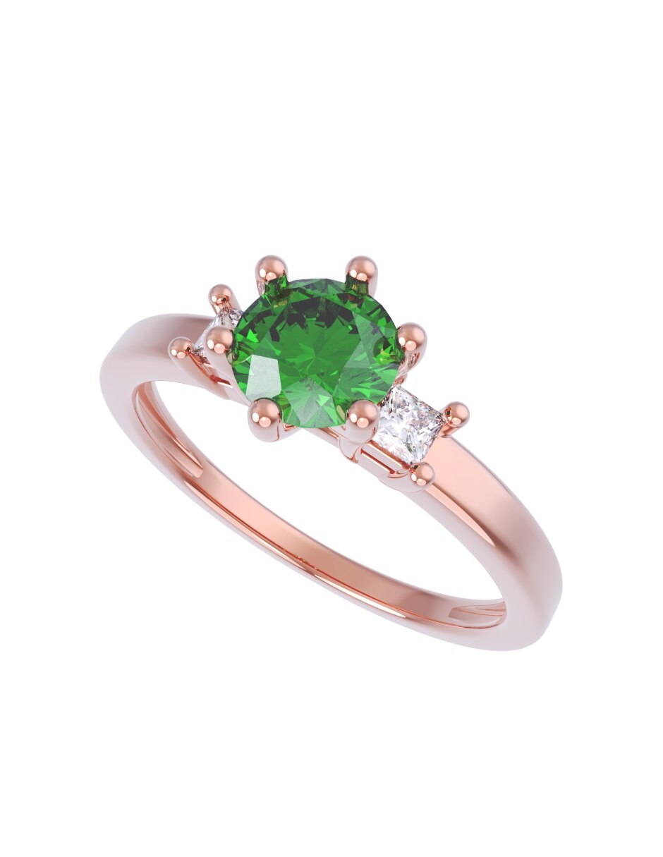 Anillo de compromiso de oro 14 k Eternidad 2026 4